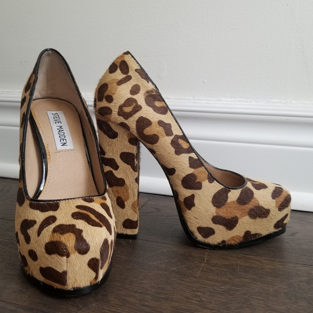 Steve Madden Leopard Print Heels - 5.5